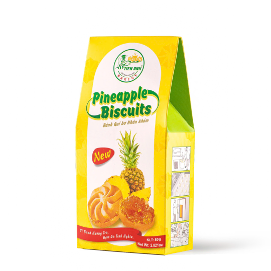 Bánh Qui Bơ Nhân Khóm - Hộp Giấy 80g